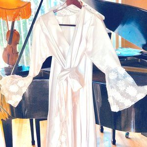 White satin two-piece boho gown "NEW"